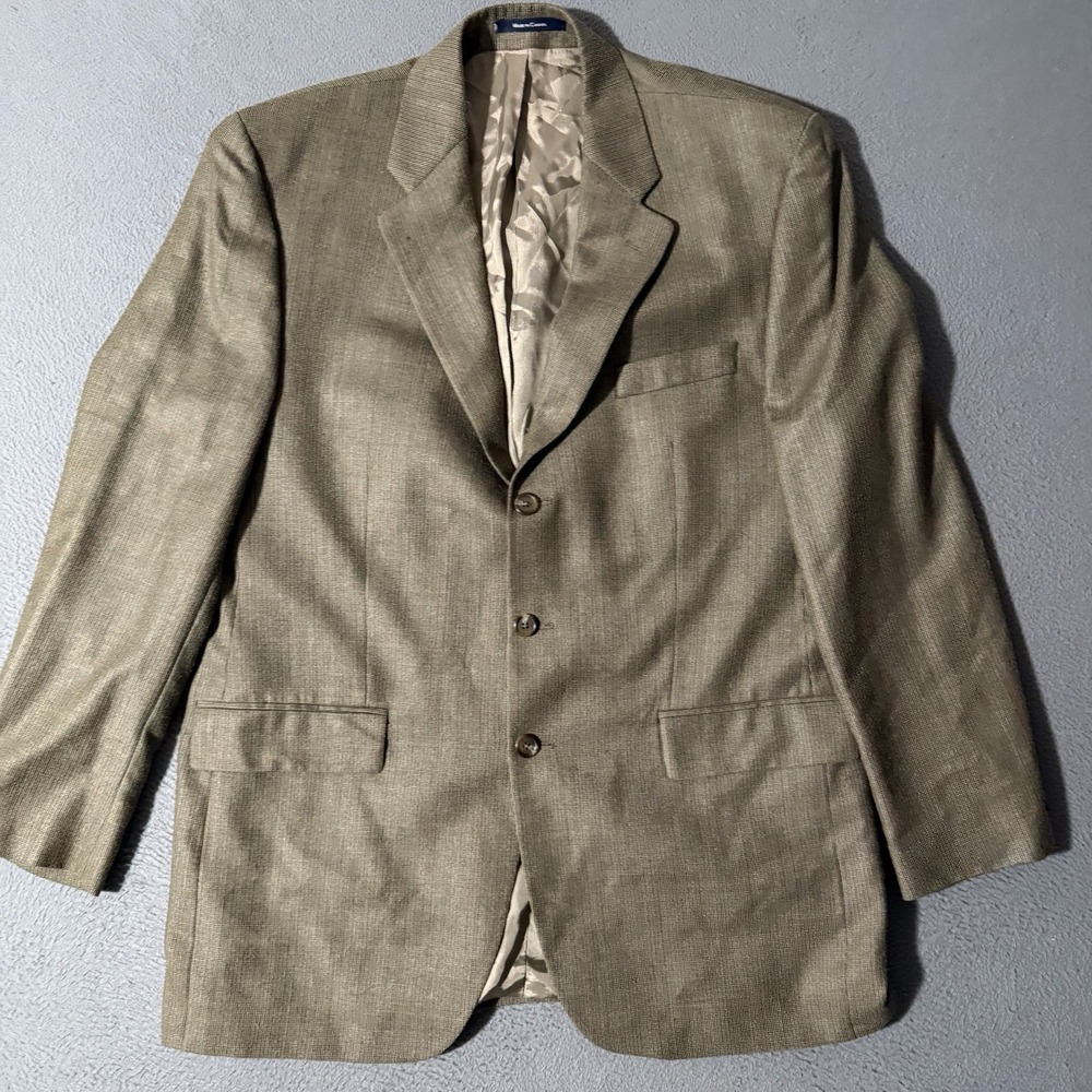 Polo Ralph Lauren Men's‎ Blazer Vintage Brown Wool Silk Blend 2 Button Sz 44L
